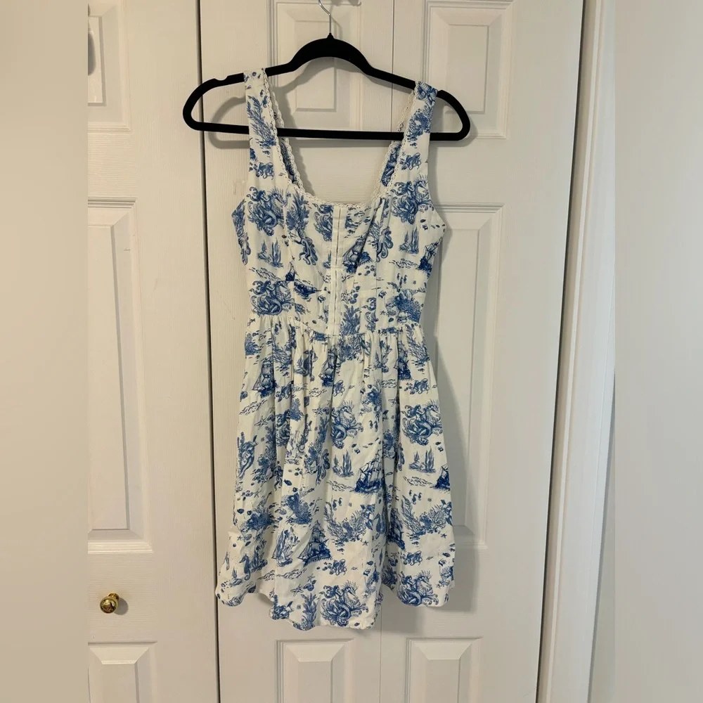 7 For All Mankind Marine Life Toile Dress NEVER WORN - Picture 7 of 14